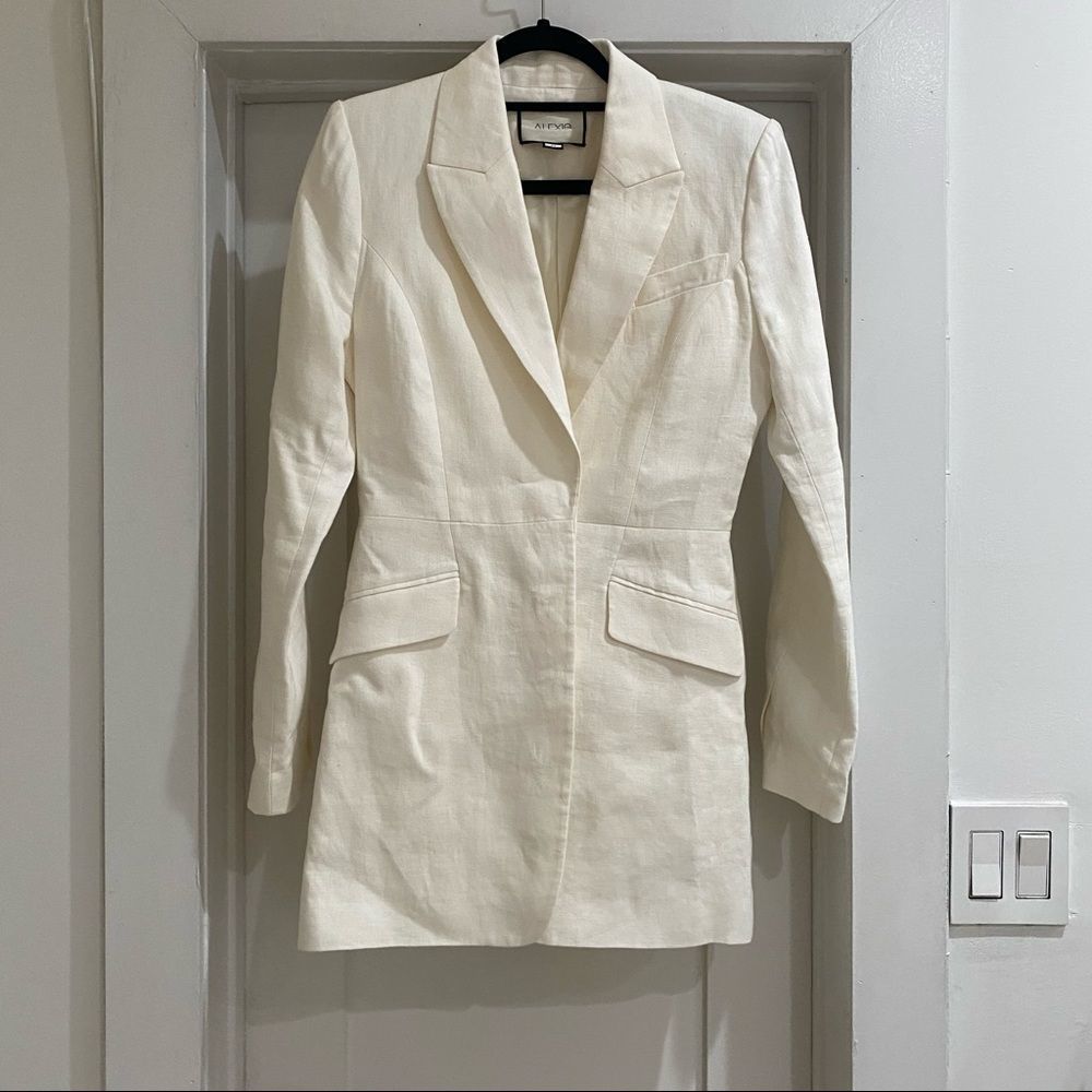 ALEXIS Pamelia White Linen Blazer Mini Dress - Picture 7 of 13